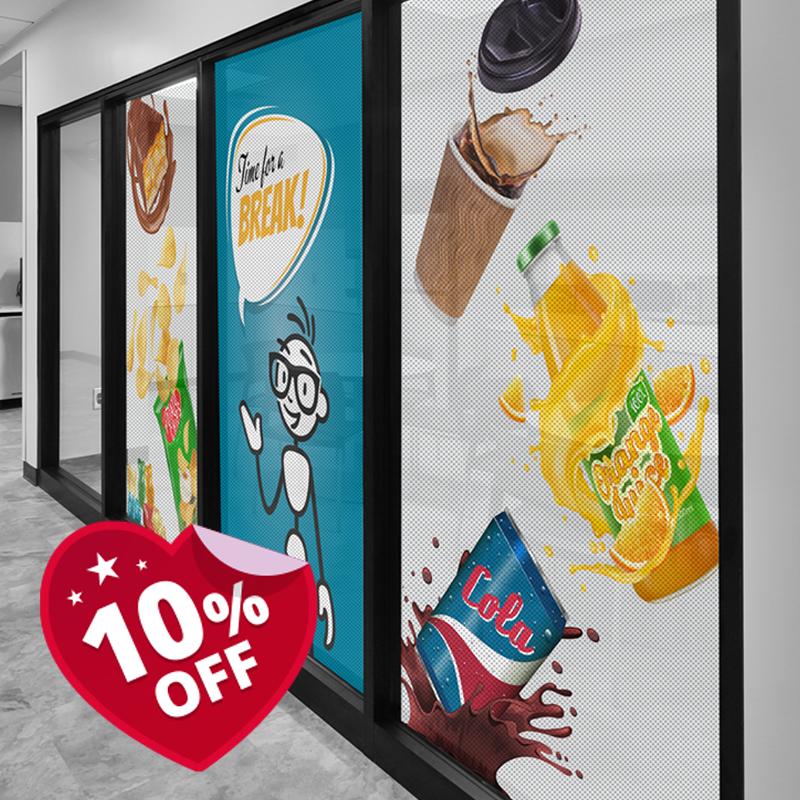 Perforated Window Graphic Inside Mount/Inside View